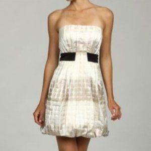 NWT $168 White Strapless Jacquard Bubble MAX AND CLEO S 6